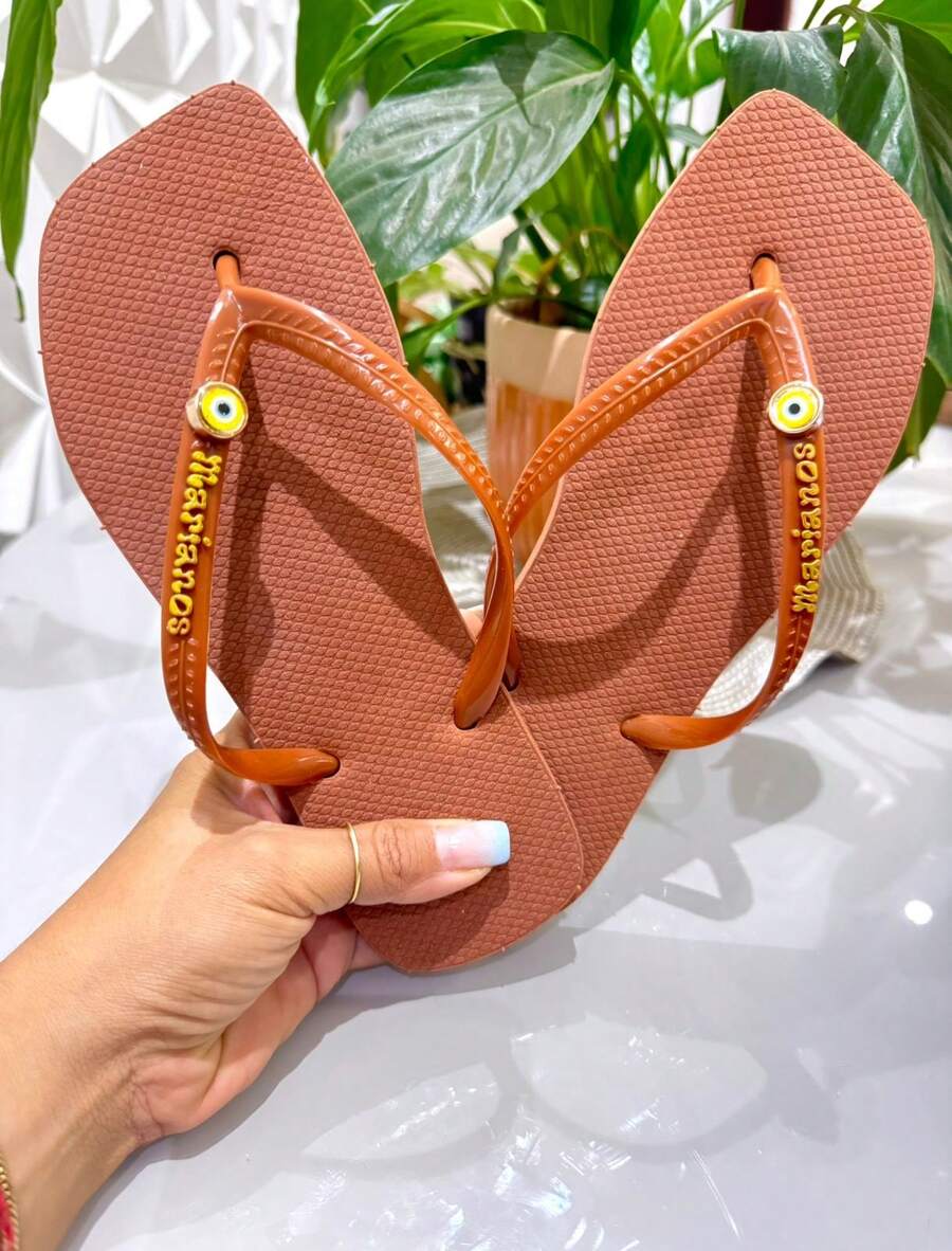 Women's Casual Flip Flops Glitter Modern Comfortable - Rỉ Nâu - Xem 1
