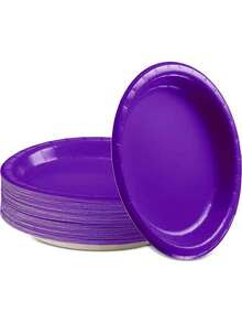 25/10pcs Disposable Paper Plates, 7/9 Inch Sturdy Paper Dessert Plates, Suitable For Party, Dinner, Holiday, Picnic Or Travel - Multicolor - View 6