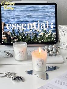 <静谧奢华，温柔香氛>，3/盒/1pc创意沙杯蜡烛盒，香薰蜡烛，采用天然大豆蜡制成，多种香味供您选择。纯天然植物香氛，花果香调，适合送给女朋友、礼物、母亲节、女生、情人节礼物