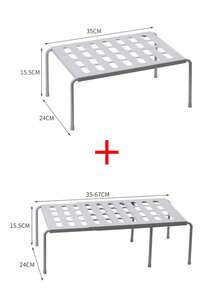 1pc/2pcs Adjustable Expandable Plastic Shoe Rack, Multi-Tier Storage Organizer, Space Saving Design - Fits Sneakers, Slippers, Boots, Shoe Boxes, Suitable For Closet, Home, Dorm, Living Room, Kitchen, Bathroom