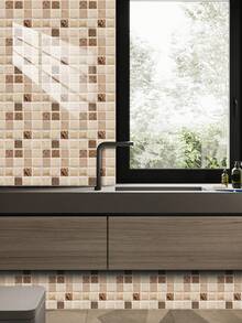 PVC Self-Adhesive Removable Home Decor Kitchen Stickers & Wallpaper, Mosaic Tile-Style Wall Decals Ideal For Decorating Kitchen And Living Room Walls, Cabinets, Sinks, Bedrooms, Kitchens, Bathrooms, Offices, And More Kitchen Accessories, Bathroom Accessories, Kitchen Decor