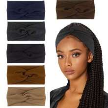1pc Women's Simple Solid Color Elastic Knitted Sweatband, Versatile Twist Headband For Outdoor Sports, Fitness, Casual, Gift Hair Accessories Workout Hair Bands Autumn Winter Head Scarf Fall Head Band For Vacation Outfits Woman