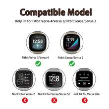 1pc Unisex Stainless Steel Mesh Magnetic Watch Band Strap, Breathable Wristband Suitable For Fitbit Versa 4/Versa 3/Sense2/Sense Watches - Black - View 6