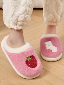 Pantuflas de felpa gruesa para adolescentes, niños y niñas, otoño/invierno, modelo nuevo 2025, suela gruesa, uso en interiores del hogar, cálidas y antideslizantes
