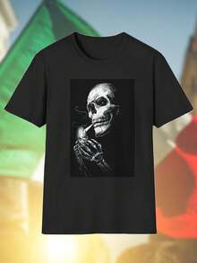 Skull Lighter T Shirt Uomo Moda Casual Cotone Manica Corta Stile Unico Idea Regalo Originale  Streetwear Novità Offerta Speciale