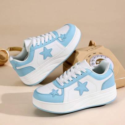 Teenagers' Roller Skates, 4-Wheel Detachable, Multifunctional , Skating Shoes, Casual Sports Shoes With Star Laces, Suitable For All Seasons