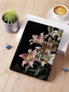 1 件干花画图案平板电脑保护壳，兼容 iPad 10.2 英寸、iPad Pro 2021/2020、iPad 第 9/10 代、iPad (A16) 11 英寸、第 11 代 2025、Galaxy Tab A8 10.5 英寸 2022、Matepad 10.4/Tab，防摔，带铅笔槽，支持睡眠/唤醒 - 彩色 - 查看 6