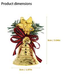 Christmas Hanging Bell Decorations, Plastic Bells With Bow Decorations - Golden Bell Christmas Tree Decorations, Suitable For Holiday Parties, Christmas Tree Decorations, Festive Decorations, Decorating Doors, Windows, And Other Occasions. - Multicolor - View 4