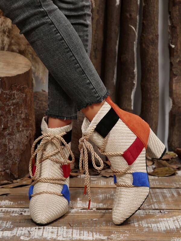 2025 Große Größen Kreuzmuster Winter Knöchelstiefel, Knöchelstiefel & Stiefeletten, Schnürstiefel, Herbst, Modische Mesh atmungsaktive leichte bequeme Flache Absatz Stiefel