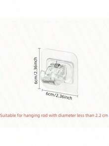 12/8/4pcs/Set PC Material Transparent Curtain Rod Hook Curtain Rod Clip Holder, Punch-Free Adhesive Bracket Clip, Cross-Bar Door Curtain Telescopic Rod Sticky Hook