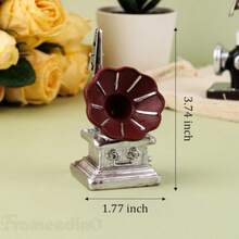 Kreatywne artykuły papiernicze, retro gramofon, żywiczny uchwyt na wiadomości, modna dekoracja biurka, karteczki samoprzylepne, wiadomość, wizytownik, uroczy mały kotek, żywiczny uchwyt na wiadomości, dekoracja biurka, małe ozdoby, wizytownik, uchwyt na zdjęcia