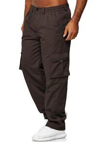 AIFARLD Men's Cargo Pants With Pockets Cotton Hiking Sweatpants Casual Athletic Jogger Sports Outdoor Trousers Relaxed Fit - Coffee - 查看 3