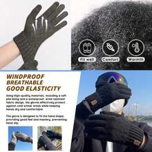 1 Par de Luvas Quentes de Lã de Alpaca com Tela Sensível ao Toque, Luvas de Inverno Forradas Termicamente para Homens e Mulheres, Adequadas para Ciclismo, Corrida, Direção, Caminhada, Esqui e Atividades Diárias - Uma Escolha de Presente Ideal - Multicolorido - Visão 6