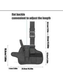 1pc Black Right Leg Holster Pouch, Universal Adjustable Strap Leg Bag For Hunting, Paintball Shooting