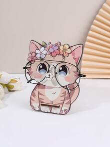 1pc Wooden Eyeglasses Display Stand, Cute Animal Shaped Tabletop Sunglasses Holder, Easy To Install, Home Decor Accessory, Suitable For Living Room, Bedroom, Office, Classroom, Ideal Gift For Students And Friends