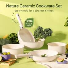 4/5/9pcs Detachable Handle Cookware Set, Non-Stick Pots And Pans Set, Suitable For Gas Stove, Induction Cooktop, Electric Ceramic Hob, Halogen Cooker. (Pots And Pans Are Oven-)