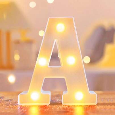 1个16厘米/6.3英寸创意家居装饰LED A-Z字母灯，室内桌面0-9数字灯，字母灯，字母灯牌，婚礼，求婚，生日派对，周年纪念装饰字母灯，万圣节装饰BOO灯，圣诞节装饰灯