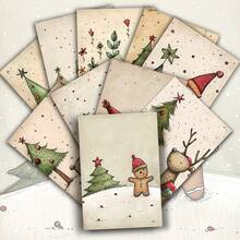 20 张装复古可爱圣诞纸质明信片 - 10x14.5 厘米 圣诞垃圾日记纸、经典海报插图、可收藏的装饰画卡片，适合剪贴簿和手工制作 - 聖誕節 - 查看 1