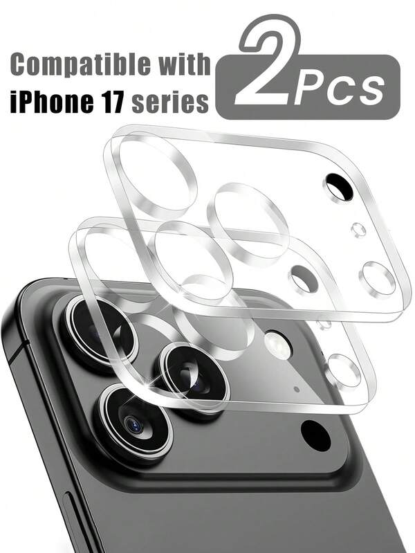 2 Packs For IPhone 17 Pro Max 6.9-Inch Camera Lens Protector, 17/17 Pro/17 Pro Max/17 Air/16/15/14/13/12/11 HD Clear Tempered Glass Camera Accessories, 9H Hardness Scratch-Resistant Screen Cover, Ultra-Durable, Suitable For Phone Cases [Does Not Affect Night Photography] Applicable To Daily Shield, Office, Home Phone Camera Cover Waterproof Shockproof Anti-Fall Scratch Resistant