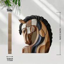 1件装木质情侣猫摆件，2D拥抱猫雕像，动物桌面家居装饰品，适用于：生日、圣诞节、教师节、返校季、办公室（2D平面雕塑，非3D）万圣节房间装饰、万圣节装饰、圣诞节装饰、家居圣诞礼物、圣诞装饰品 - 彩色 - 查看 6