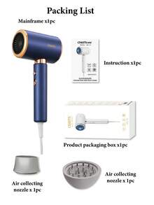 CRASTS Professional Hair Dryer, High Power, Blue Light Hair Care, Cold & Hot Air, Salon & Home Use, Quiet Operation