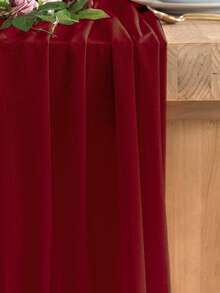 1pc/5pcs Set Burgundy Sheer Table Runner, DIY Sheer Curtain Fabric, Multipurpose For Wedding Party Room Decor, Birthday Decor, Romantic Wedding Ceremony Decor, Table Runner, Outdoor Wedding Decor, Bridal Shower Decor - Burgundy - View 8