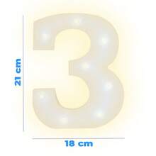 Lámpara LED Número 3 para decoración - Blanco - Ver 3