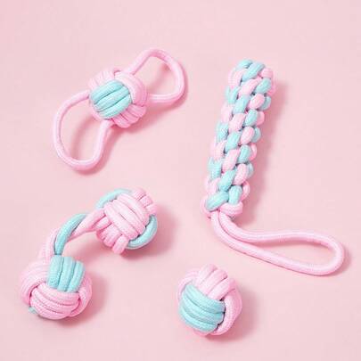 PETSIN 互动狗宠物绳咀嚼玩具套装，绳结玩具组合 - 包括有趣的训练和牙齿清洁功效