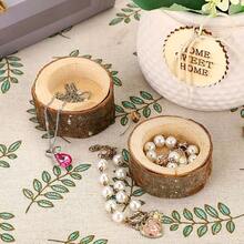 6pcs,Retro Wood-Like Tea Candlestick - Realistic Wood Grain Design, Suitable For Weddings, Birthdays, Christmas, Thanksgiving And Home Decoration. Durable Tabletop Ornament, Anti-Wood Style Candlestick, And Festive Center Decoration