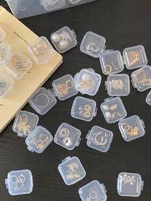 2pcs/3pcs/5pcs/10pcs/20pcs/30pcs Transparent Small Storage Box, Travel Portable Earplug Pill Jewelry Ring Necklace Dust-Proof Multi-Function Box Autumn University Essentials Travel Essentials For Holiday Vacation Travel Bag For Women Jewelry Organizer Jewellery Box For Women