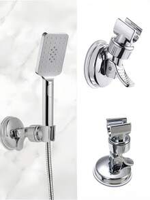 1pc Adjustable Shower Head Holder, Bathroom Suction Cup Handheld Shower Head Bracket, Punch-Free With Multiple Gear Positions, Universal Showerhead Mount,Removable Wall Mounted Suction Bracket,Self-Adhesive Shower Head Holder. - Multicolor - View 2