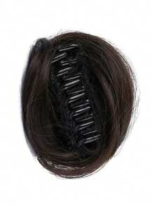 Synthetic Hair Bun For Women, Claw Clip Hairpiece With High-Temperature Fiber, Fluffy & Natural Slouchy Bun Maker, Straight Hair Scrunchie Fall Fashion Women Hair Clip Autumn Hair Accessories Elegant Hair Claw Hair Clutch Clips For Hair Winter For Vacation Outfits Woman
