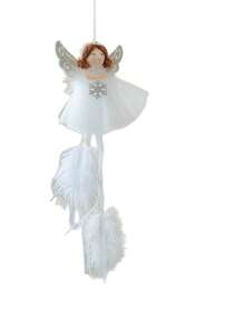 1PC Christmas Angel Girl Pendant Mesh Wings Hanging Bells Angel Christmas Tree Decoration Pendant Mesh Feather Skirt Angel Girl Pendant Christmas Tree Decoration Christmas Day Decoration,Valentine's Day Gift - Multicolor - View 9