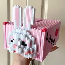 New Animal Building Block Tissue Box, Bear Building Block Tissue Box, Rabbit Building Block, DIY Assembly Tissue Box, Holiday Party Gift Toy, Gift For Friends And Family, Decorative Piece - Multicolor - View 5