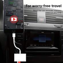 3-In-1 SD Card Reader Adapter, Camera Viewer, Portable Plug And Play For SD/TF/Micro SD Cards - White - View 7