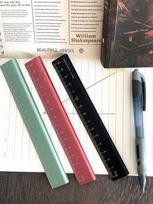 1 件装加厚金属尺，适用于学生几何绘图绘画，铝合金尺子，办公文具