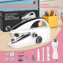 1pc Handheld Sewing Machine With USB Cable And Accessory Kit(Accessories Color Random), New Portable Handheld Electric Sewing Machine, Suitable For Home, Travel, DIY Crafts, Beddings, Curtains And Clothing Repairs,Suitable For Light And Thin Fabrics