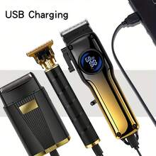 Cordless Electric Hair Clipper Shaver Grooming Kit, Beard Trimmer, Trimmer, Suitable For Men's Haircut And Styling, USB Rechargeable, Ideal Haircut Set For Home, Salon Or Men's Gift