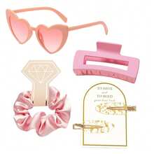 伴娘礼盒4件套，包括伴娘发夹、伴娘发箍、伴娘太阳镜，新娘派对礼物，丝缎柔软发饰，伴娘婚礼礼物，女士（绿色） - 4pcs - 查看 27