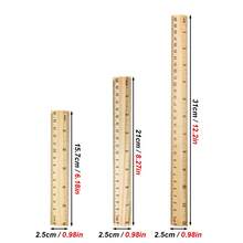3 件套透明塑料/木质/不锈钢尺子套装，防碎尺带标记，6 英寸 8 英寸 12 英寸（15 厘米 20 厘米 30 厘米）学生测量工具，适用于返校、学生、办公室、教学 - 彩色 - 查看 7