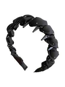1pc Black Wrapped Faux Pearl Luxurious Handmade Beaded Headband, Versatile, Suitable For Party And Everyday Use, Hair Band, Hair Hoop, Autumn, Hair Accessories ,Hairband For Women Head Accessories - Black - View 5