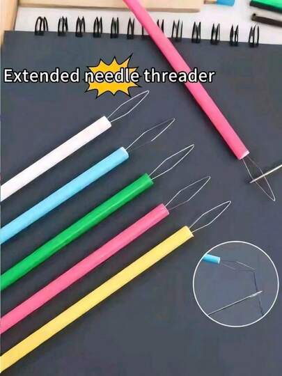 3/5/10/15/30Pcs Colorful Cylinder Threaders, Sewing Machine Threaders, DIY Sewing Accessories, Beading Tools, Senior Needle Threaders (Random Color)