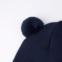 Cute Pom Pom Babys Winter Hat Infant Earflap Knit Warm Cap For Boys Girls Toddler Kids Thermal Lined Beanie