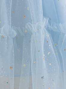 Đầm công chúa voan đính sequin cho bé gái, thích hợp làm quà tặng sinh nhật 1 tuổi, dự tiệc, dạ hội, lễ hội. - Màu xanh nhạt - Xem 4