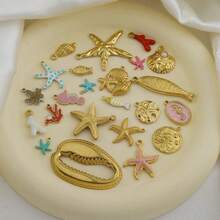 1pc Stainless Steel Fashionable Beach Vacation Pendant, DIY Handmade Bracelet, Earring, Hanging Decor Accessory