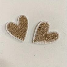 6 miếng vá thêu hình trái tim màu vàng, ủi/may cho quần áo tự làm và các dự án thủ công - Vàng - Xem 5