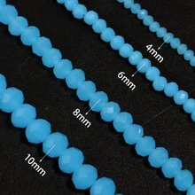 1 件蓝玉刻面算盘水晶扁珠隔珠，时尚百搭手工 DIY 串珠用品，适合制作手链、项链、珠宝、时尚珠宝、手机链、钥匙扣、批发珠子 - 藍玉 - 查看 5