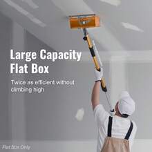 Drywall Flat Box, 10-Inch Wide Quick Clean, Aluminum Finishing Mud Box For Plasterboard, Wallboard, Sheetrock, Bonus Mudguard, Extra 2 Stainless Steel Blades (10/12-Inch)