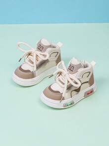 Mid-Top Fashion Comfortable Leather Sports Shoes With LED Lights, Suitable For Boys & Girls, Casual, Shock-Absorbing, Non-Slip, Outdoor Running & Walking Shoes, Autumn/Winter