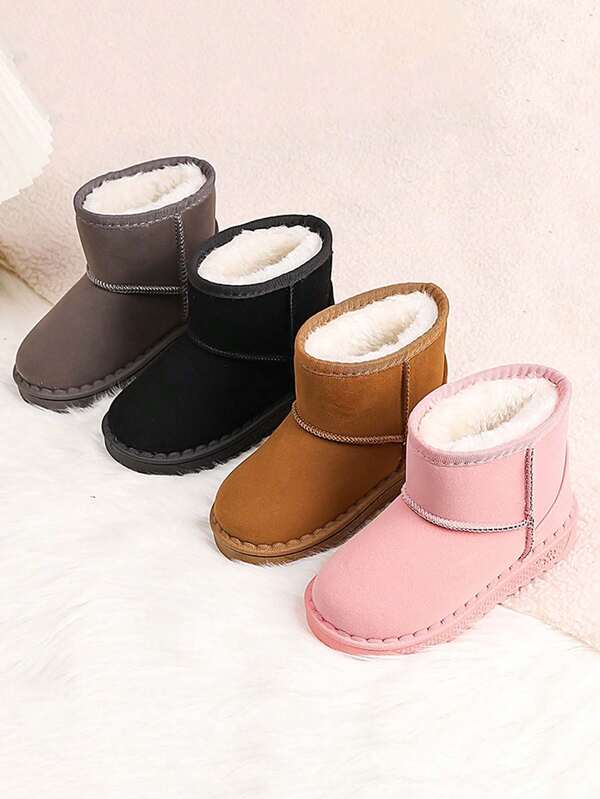 1 Pair Kids' Top Selling Snow Boots, New Winter Model, Boys Girls Boots With Plush Lining, Anti-Slip Warm Slip-On Design,